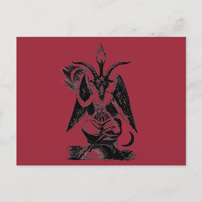 RED BAPHOMET POSTCARD POSTKARTE (Vorderseite)