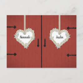 Red Barn and Daisises Country Wedding Save the Dat Postkarte