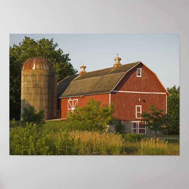 Red Barn and Silo Poster (Vorne)
