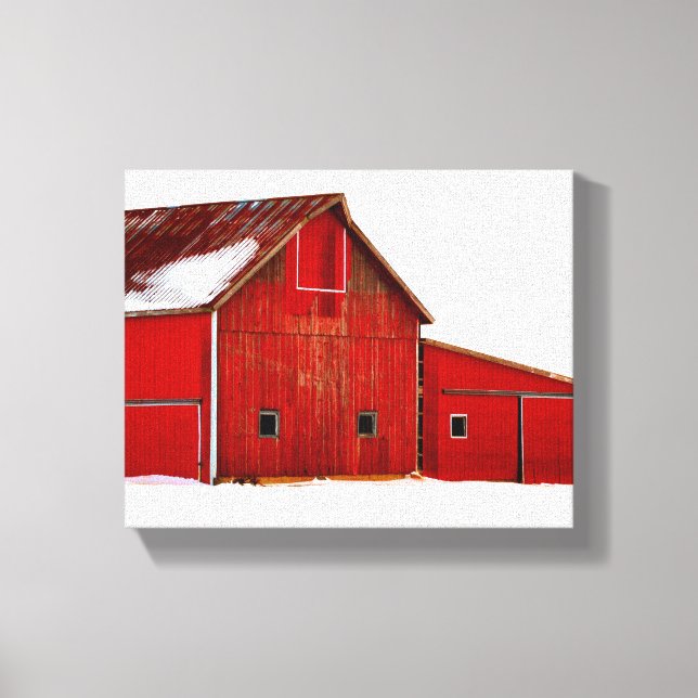 Red Barn Bauernhaus Dekoration Canvas Wand an Wand Leinwanddruck (Vorderseite)
