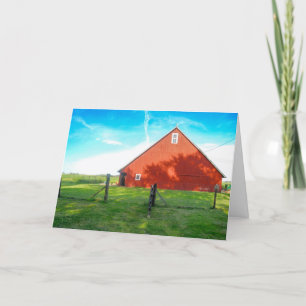 RED BARN BLANK GREETCARDS FEIERTAGSKARTE