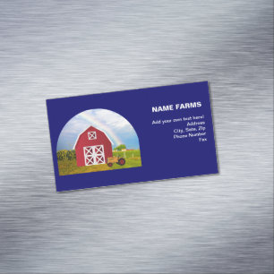 Red Barn Blue Sky Traktor Add Company Info Magnetische Visitenkarte