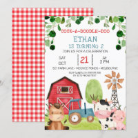 Red Barn Blue Traktor Farm Hof Geburtstag