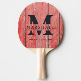 Red Barn Boards Monogram & Name Overlay Tischtennis Schläger