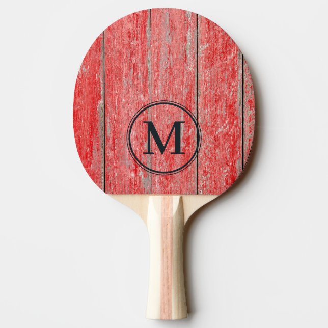 Red Barn Boards Monogram Tischtennis Schläger (Rückseite)
