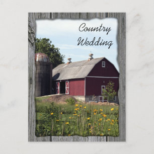 Red Barn Country Hochzeit Save the Date Ankündigungspostkarte