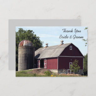 Red Barn Country Wedding Flat Vielen Dank Einladung