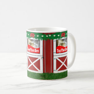 Red Barn Door Custom 3 Foto Holiday Kaffee Tasse