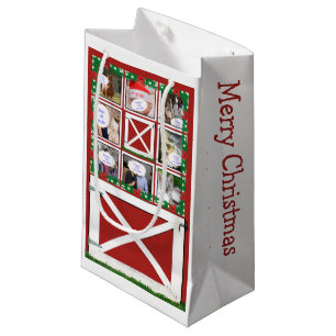 Red Barn Door Custom 8 oder 16 Foto Geschenktasche Kleine Geschenktüte