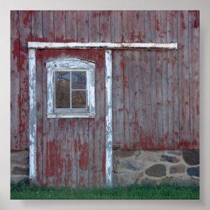 Red Barn Door Poster