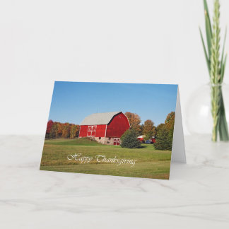 Red Barn Erntedank Feiertagskarte