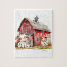 Red Barn Niedlich Cow Hühnchen Boy Geburtstagspart