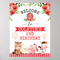 Red Barn Oink Baa Moo Farm Geburtstag Begrüßungsze