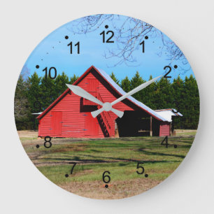 Red Barn Shed Large Clock Große Wanduhr