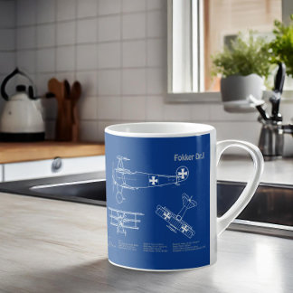 Red Baron Fokker Dr.1 - Airplane Blueprint AD Kaffeetasse