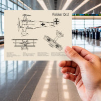 Red Baron Fokker Dr.1 - Airplane Blueprint SD