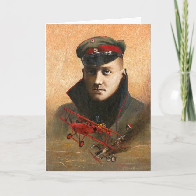 Red Baron Portrait Greetings Card Karte (Vorderseite)