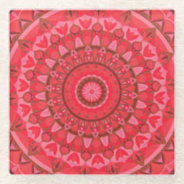 Red Base Mandala Glasuntersetzer