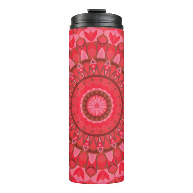 Red Base Mandala Thermosbecher (Vorderseite)