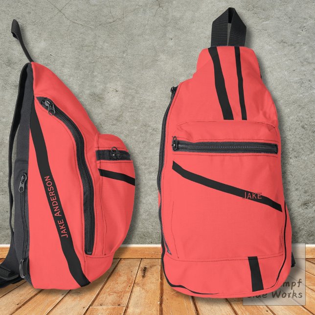 Red Base mit Back Lines und Name Crossbody Bag (Von Creator hochgeladen)