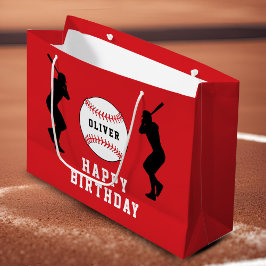 Red Baseball Ball Player Kinder Name Geburtstag Große Geschenktüte