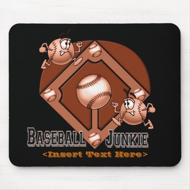 Red Baseball Cartoon Mouse Pad Mousepad (Vorne)