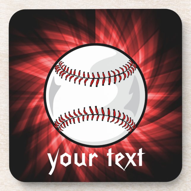 Red Baseball Getränkeuntersetzer (Vorderseite)