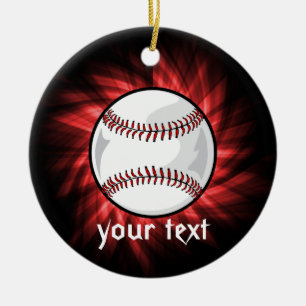 Red Baseball Keramikornament