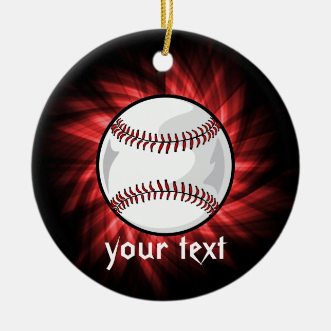 Red Baseball Keramikornament (Vorne)