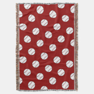Red Baseball Throw Blanket Decke