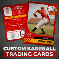 Red Baseball Trading Card mit Foto und Staaten
