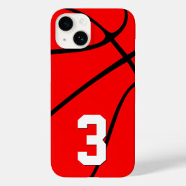 Red Basketball Player Nummer Benutzerdefiniert Spo Case-Mate iPhone 14 Hülle