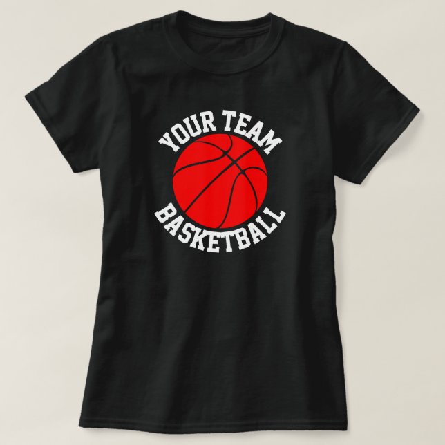 Red Basketball Team, Player & Jersey Number Tshirt (Design vorne)