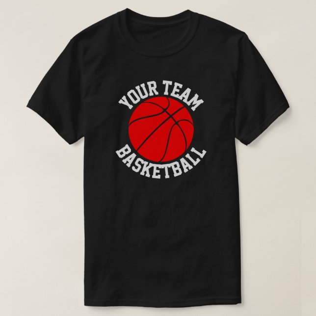 Red Basketball Team, Player & Jersey Nummer Sports T-Shirt (Design vorne)