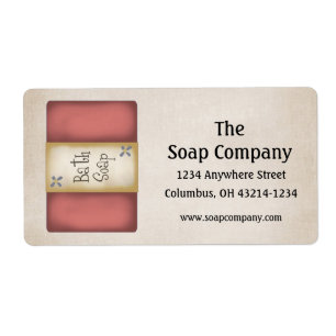 Red Bath Soap Rücksendeadressen-Aufkleber