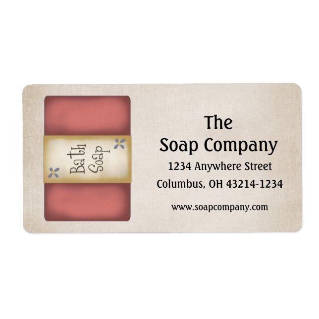Red Bath Soap Rücksendeadressen-Aufkleber (Vorne)
