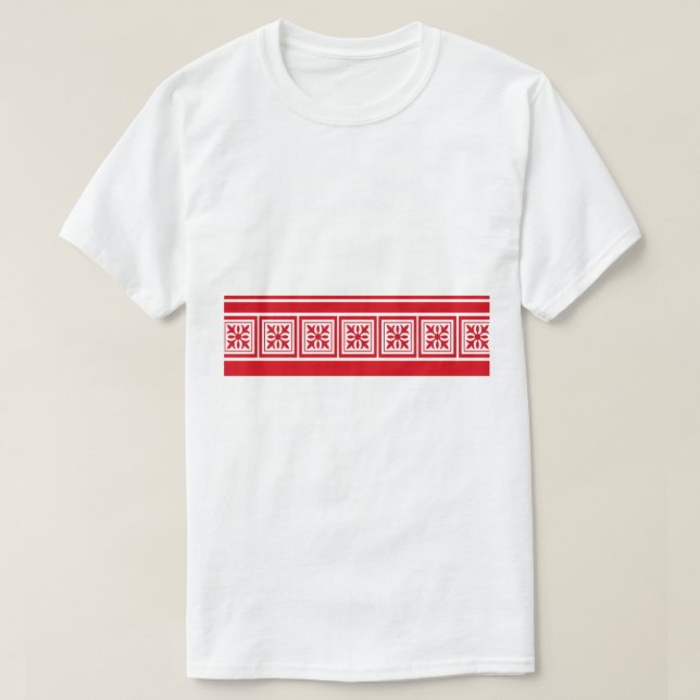 Red Batik Blume T-Shirt (Design vorne)