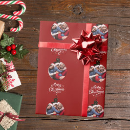 Red bauble Foto-Fastenheft Weihnachten Geschenkpapier