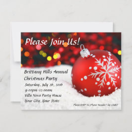 Red Bauble Snow Custom Einladungen