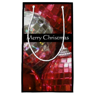 Red Baubles Frohe Weihnachts kleine schwarz Geschenktüte