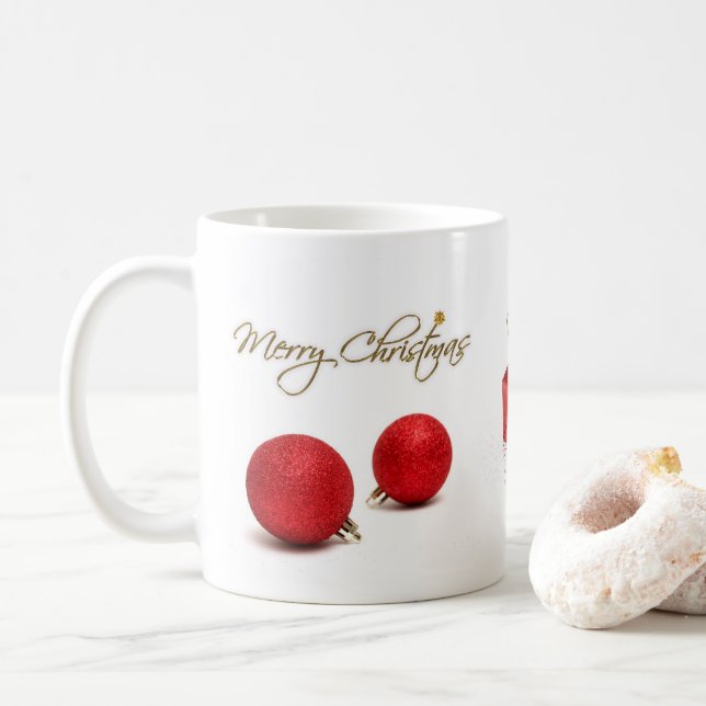 Red Baubles Frohe Weihnachts-Mama Kaffeetasse (Mit Donut)