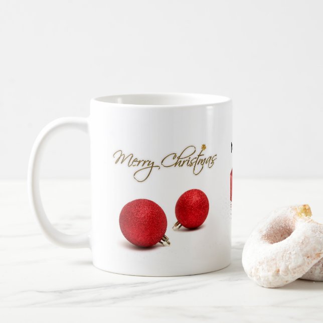 Red Baubles Frohe Weihnachts-Mama Tasse (Mit Donut)