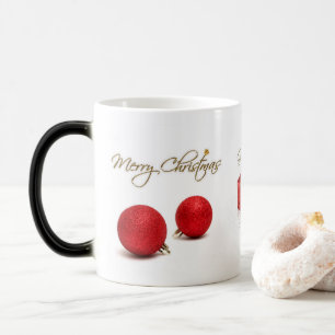 Red Baubles Frohe Weihnachts-Tasse Verwandlungstasse