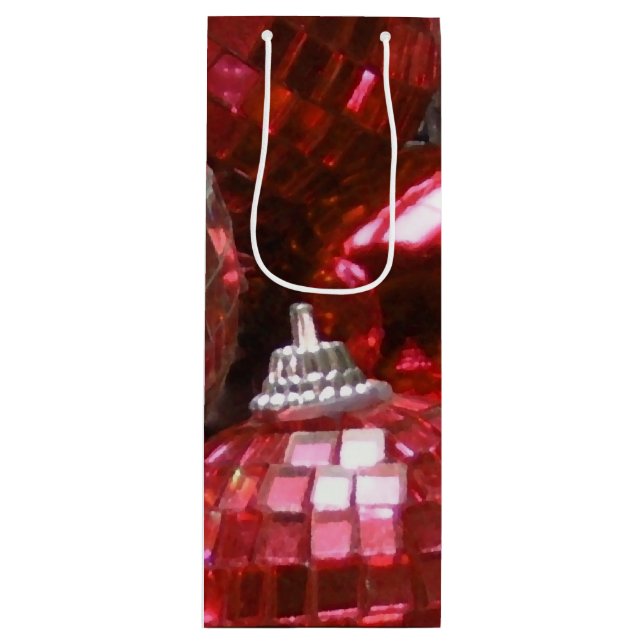 Red Baubles Geschenktasche Geschenktüte Für Weinflaschen (Vorderseite)