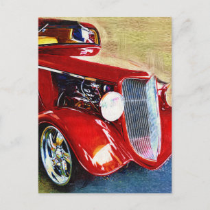 Red Beauty - Classic Collector's Car Postkarte