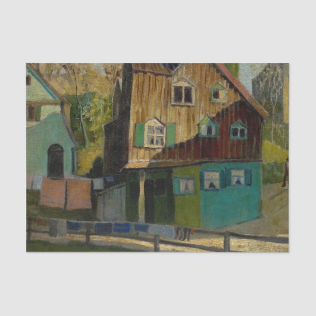 Red Bedding by Grant Wood Seidenpapier (Vorderseite)