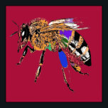 Red Bee Pop Art Poster<br><div class="desc">Das Pop-Gemälde "Dusky Red Bee Pop Art" wurde von dem schottischen Künstler MWright gedruckt.</div>