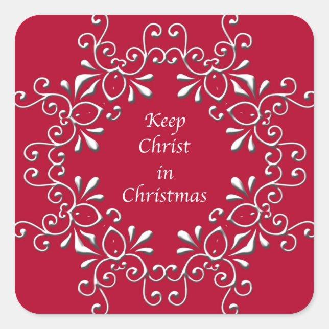Red Behalt Christ in Christmas Sticker (Vorderseite)
