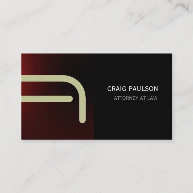 Red Beige Black Monogram Attorney Business Card Visitenkarte (Vorderseite)