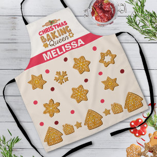 Red Beige Creme Cookie Weihnachtsgebäck Königin Schürze